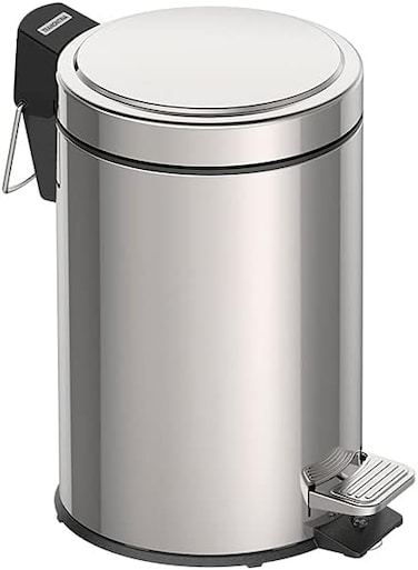 Tramontina Stainless Steel Pedal Trashbin Polished Finish With Internal Bucket - 3 Liters