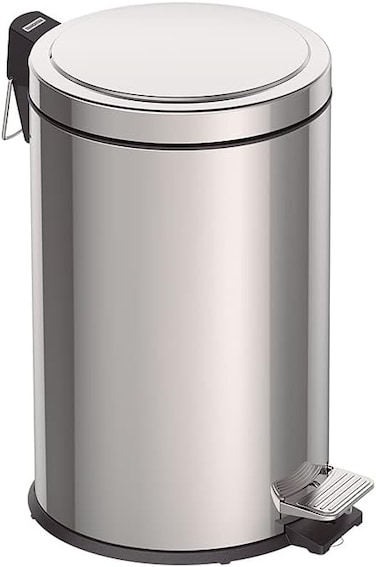 Tramontina Since 1911, Made In Brazil 12Liter Stainless Steel Pedal Trash Bin With A Polished Finish And Removable Internal Bucket