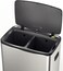 Tramontina Since 1911, Made In Brazil Octos 15+15Liter Stainless Steel Pedal Trash Bin With A Scotch Brite Finish And Removable Internal Bucket