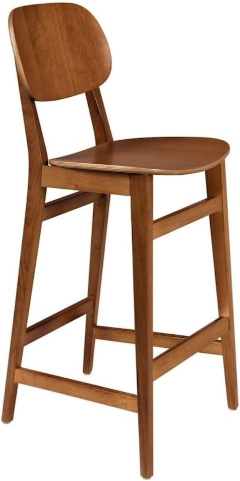 Tramontina London High Stool In Almond-Colored Brazilian Tauari Wood