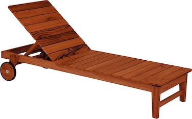 كرسي استرخاء خشبي من ترامونتينا توسكانا مصنوع من خشب مويراكاتيارا بلمسة نهائية شفافة صديقة للبيئة وعجلات