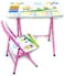 Kids Folding Study Table &amp; Chair Set &ndash; Pink   Compact &amp; Portable   Table: 60x40x54cm, Chair: 28x28x50cm