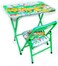 Kids Folding Study Table &amp; Chair Set &ndash; Green   Compact &amp; Portable   Table: 60x40x54cm, Chair: 28x28x50cm