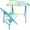 Kids Folding Study Table &amp; Chair Set &ndash; Blue   Compact &amp; Portable   Table: 60x40x54cm, Chair: 28x28x50cm