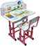 Kids Height-Adjustable Ergonomic Study Desk &amp; Chair Set &ndash; Pink-Durable Plastic, Steel &amp; Wood   Table: 70x40x65cm, Chair: 30x30x37cm