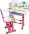 Kids Height-Adjustable Ergonomic Study Desk &amp; Chair Set &ndash; Pink-Durable Plastic, Steel &amp; Wood   Table: 70x40x65cm, Chair: 30x30x37cm