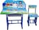 Kids Height-Adjustable Ergonomic Study Desk &amp; Chair Set &ndash; Blue   Durable Plastic, Steel &amp; Wood   Table: 70x40x65cm, Chair: 30x30x37cm