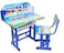 Kids Height-Adjustable Ergonomic Study Desk &amp; Chair Set &ndash; Blue   Durable Plastic, Steel &amp; Wood   Table: 70x40x65cm, Chair: 30x30x37cm
