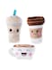 Fringe Studio Coffee 3pcs Dog Toy Set - BROWN&amp;WHITE/ 5X3.5