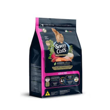Seven Cats Adult Cat Food 1kg &ndash; 4in1 Beef, Salmon &amp; Chicken Formula