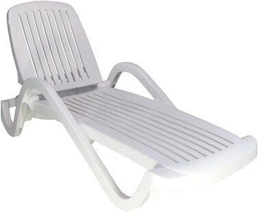 Tramontina Since 1911, Made In Brazil Copacabana White Polypropylene Sunlounger