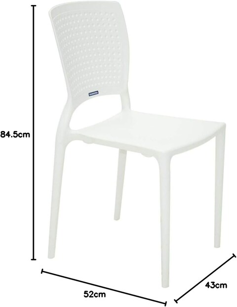 Tramontina Since 1911, Made In Brazil Safira Graphite Polypropylene And Fiberglass Chair With Armrests
