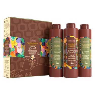 BSH Do Brazil Hair Care Vegan Keratin Straightening Kit   Shampoo   Mask   Keratin   3*1 L