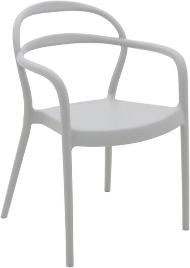 Tramontina Since 1911, Made In Brazil Sissi Gray Polypropylene And Fiberglass Chair With Armrests