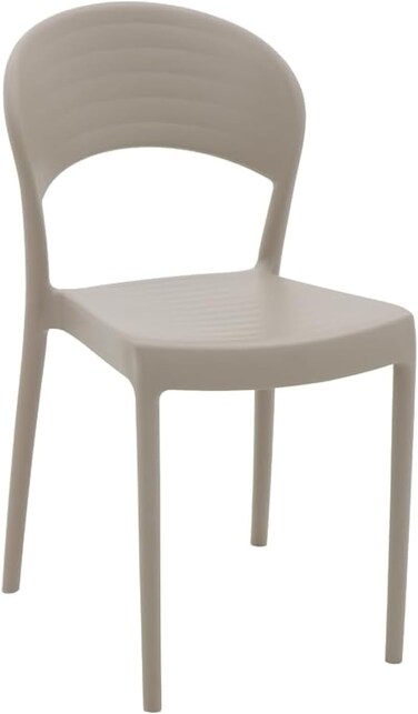 Tramontina Since 1911, Made In Brazil Sissi Beige Polypropylene And Fiberglass Chair With Closed Backrest