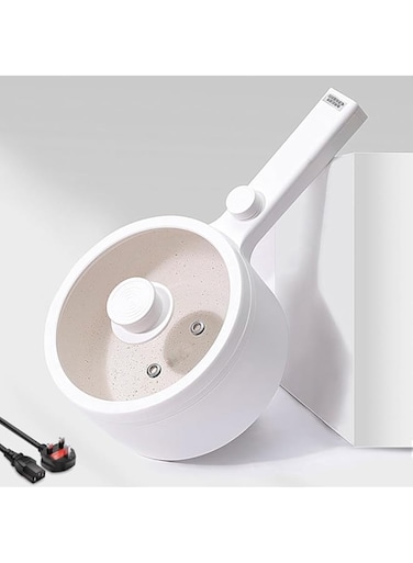 CEOOL 1.5L Mini Portable Electric Pan, Electric Hot Pot, 600W Non-Stick Rapid Multi-Cooker with Lid 2 Modes Temperature Control with 1 Year Warranty (UK Plug Type)