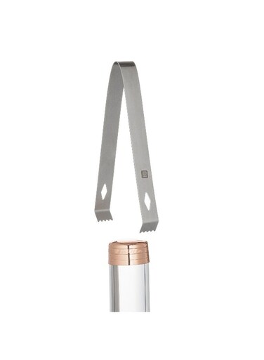 6.3 Inch x 2.5 Inch Ice Tongs, 1 Small Ice Bucket Tongs - With Claw Grip Teeth, Ergonomic Grip, Silver Plated Stainless Steel Tongs For Ice Buckets, For Bars, Buckets, Or Serving