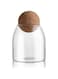 2pcs Glass Storage Container with Ball Cork, Cute Decorative Organizer Bottle Canister Jar with Air Tight Wood Lid for Food, Coffee, Candy, Bathroom Apothecary Cotton Swab Qtip Holder (1200ml(40oz))