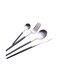 Dinner Flatware Cutlery Set Silver/Black