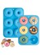 Silicone Donut Mold for 6 Doughnuts, Set of 2,Silicone Bagels Baking Pan, Non-Stick, Dishwasher Safe, Heat Resistant and Microwave Safe (Blue)
