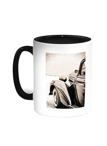 A Car Of Old Style Printed Coffee Mug Black/White 11ounce