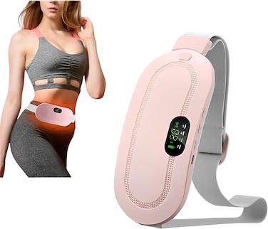 Beauenty Portable Cordless Heating Pad,Menstrual Warming Belt with 3 Heat Settings and 4 Vibration Massage Modes,Fast Heating Belly Wrap Belt,Back or Belly Heating Pad for Women and Girls (Pink)
