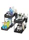Sliding Cabinet Basket Organizer 2-Tier with 5 Hooks&amp; 2 Cup, Pull Out Drawer Storage for Kitchen/Bathroom Sink, Black Space-Saving Organizer (Multi-Purpose)