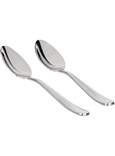 Royalford Stainless Steel Dessert Spoon Set - 2 Pieces, Silver