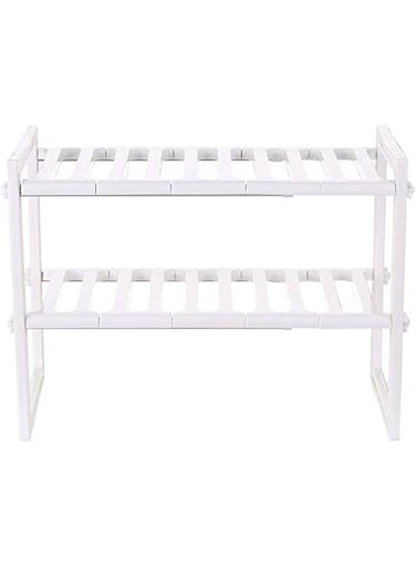 Misbah Multi-functional Under Sink 2-Tier Expandable Shelf Storage Organizer Adjustable Stainless Steel Kitchen Sink Rack