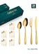 24-Piece Stainless Steel Cutlery Set Kitchen Utensil Set Western Tableware Suitable For Home Kitchen Restaurant Hotel Party Dining Picnic Dining Exquisite Packaging Gift Gold