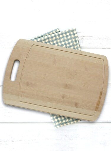 Thick Wooden Bamboo Kitchen Chopping Cutting Slicing Board with Handle
