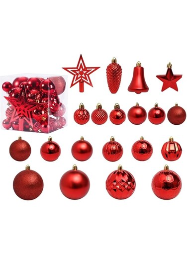 DVEHGF 45pcs Shatterproof Clear Christmas Balls Ornaments Set, Plastic Christmas Tree Hanging Ornaments for Xmas Tree Decoration