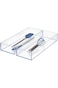 BPA Clarity Drawer Organizer, Kitchen And Bathroom Organization Silverware, Spatulas, Gadgets, 4 X 8 X 2 Inches - Clear