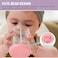 Melii Double-Walled Bear Cup 2 Pack &ndash; Reusable Plastic Drinking Cup (Pink + Purple 2 Pack)