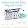 Melii Waterproof Wet &amp; Dry Bag With Handle - Two Zippered Sections For Wet And Dry Items - Ideal For Diapers, Swimsuits, Toiletries, And Travel Accessories
