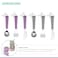 Melii Utensil Set - Purple Cat &amp; Grey Bulldog (6 Pcs)