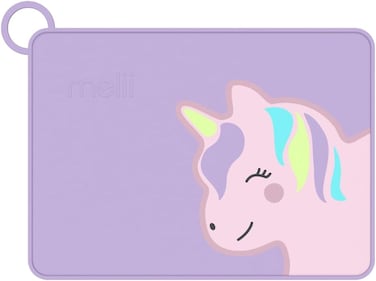 Melii 100% Food Grade Silicone Placemat With Raised Edge For Babies, Toddler And Kids - Comes With Integrated Loop To Keep Placemat Folded Inside Bags - Perfect For On The Go