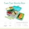 Melii Two Tier Bento Box, 6 Compartments, Easy Lock Lid, Dishwasher Safe, BPA Free - Blue, Mint &amp; Lime