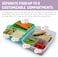 Melii Two Tier Bento Box, 6 Compartments, Easy Lock Lid, Dishwasher Safe, BPA Free - Blue, Mint &amp; Lime