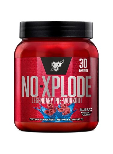 BSN N.O.-XPLODE Legendary Pre-Workout Supplement with Creatine, Beta-Alanine, and Energy,Dietary Supplement,1.22 LB, Blue Raspberry, 30 Servings