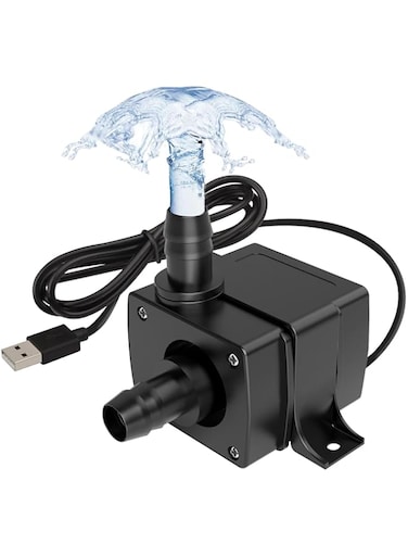 Mini Submersible Water Pump, Quiet USB Fountain Pump, Electric Brushless Fountain Pump, Powerful Water Pumps for Aquarium Fish Tank, Pond, Fountain, Hydroponics (USB Mini Pump)