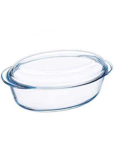 Pyrex Essential Casseroles Oval 4L - Versatile Borosilicate Glass Dish for Baking, Roasting, and Serving Clear