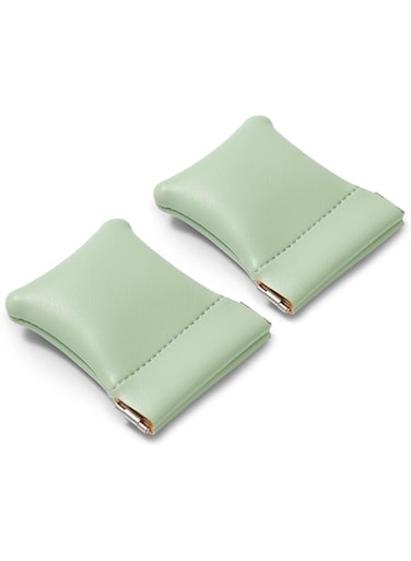 Woodten 2 Pack PU Leather Slim Engagement Wedding Ring Pouch Leather Jewelry Pouch Christmas,Wedding Party Favor Gift Bag(Green)
