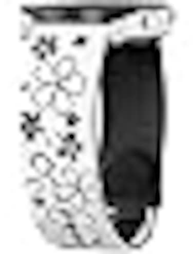 Upeak Floral Engraved Strap Compatible with Samsung Galaxy Watch 7 Strap 6 4 5 40mm 44mm/5 Pro/6 4 Classic/Active 2, 20mm Cute Two-Tone Flower Soft Silicone Sport Band for Samsung Watch Straps Women
