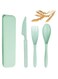 STAR WORK Reusable Utensil Set with Case,Travel Utensil,Wheat Straw Silverware Including Knife Spoon Fork 4 Sets for Travel Picnic Camping or Daily Use (Mint)