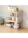 2-Tier Kitchen Shelf Organizer, Kitchen Countertop Shelf, Sturdy Iron Space-Saving Storage Spice Rack for Countertop, Pantry, Bathroom, Stackable Shelf for Spices, Books, Plants (White)
