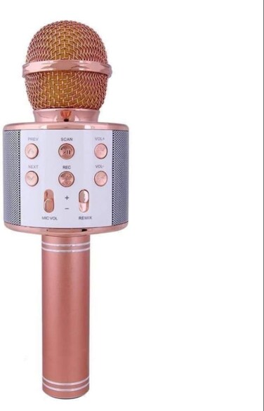 Limitless Wireless Karaoke Microphone with Bluetooth & Voice Effects – Noise Reduction, Sound, Fun for Kids – Portable Karaoke Machine with 4 Sound Modes & 360° Sound-Rose Gold