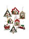 HIGHLAND 8 Pcs Wooden Christmas Hanging Decorations &ndash; Santa Claus Elk Snowman Reindeer Christmas Tree Hanging Ornaments - Christmas Tree Decorations Ornaments &ndash; Christmas Decorations