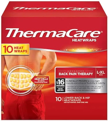 ThermaCare Lower Back &amp; Hip Pain Therapy Heatwraps, S/XL Size, Deep Penetrating Heat Therapy for Back and Hip Comfort, Air-Activated Heat Wraps, Up to 16 Hours of Relief - 9 Count