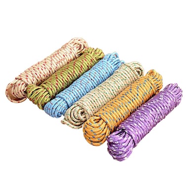 2 Pcs Pack 33Ft Laundry Clothesline Nylon Rope Sturdy Hanging Drying Clothes Line Cord Portable Outdoor Camping Travel (Multicolor)